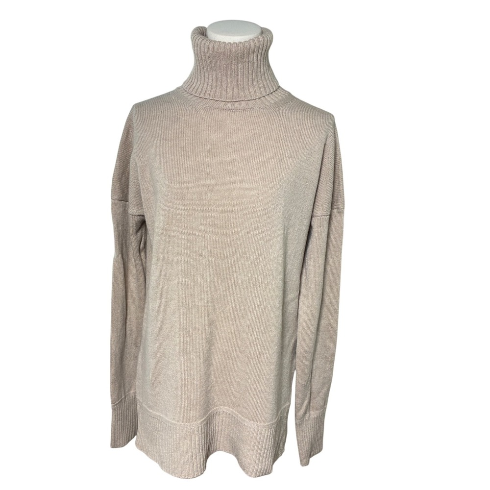 Pendleton Merino Wool Cashmere Blend Turtleneck Sweater Beige Relaxed Size S